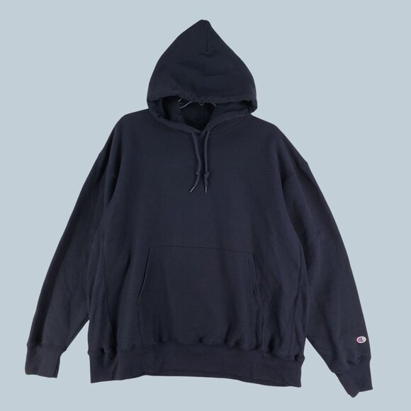 Vintage 90's Champion Mens Reverse Weave Hoodie XXL Made in Mexico Navy Blue - Picture 1 of 8